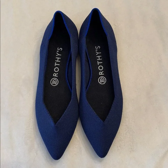 EUC! Rothy's The Point Navy Blue Flats, sz 8.5 - Picture 2 of 6